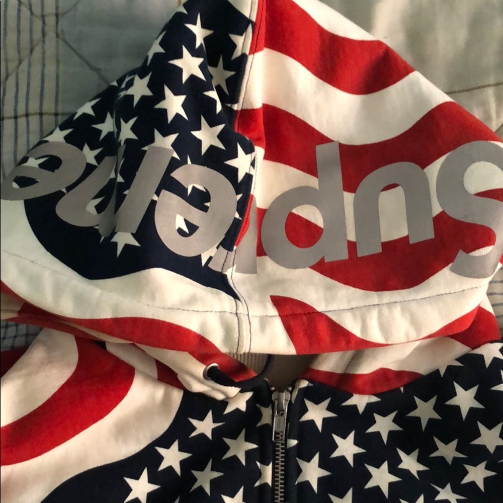 Supreme American flag hoodie